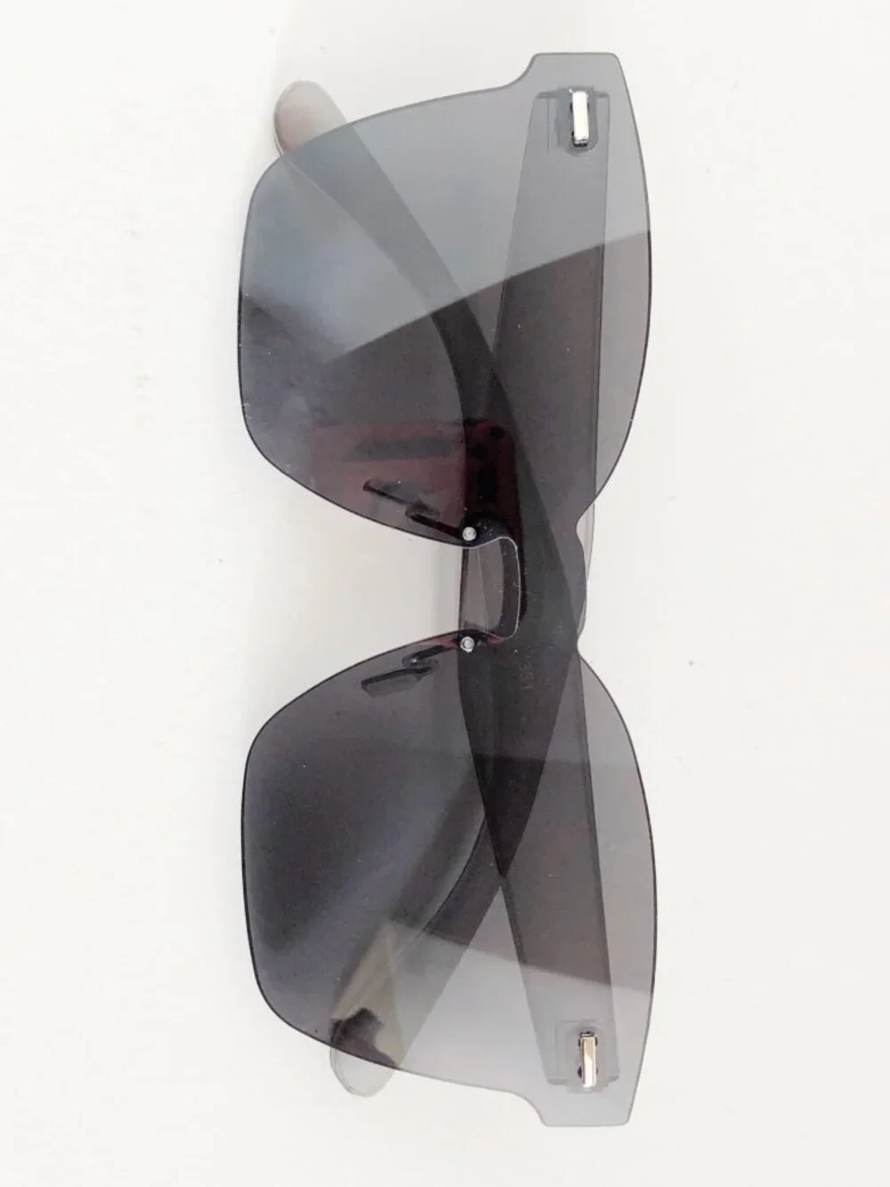 Black Frameless Square Shield Sunglasses